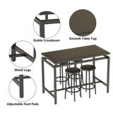 AWQM Dining Table Set for 4, Home Kitchen Counter Height DiningTableSet with 4 Chairs, Modern BarTable and ChairsSet for Pub, Living Room, Breakfast Nook,Small Spaces, Easy to Assemble, Black