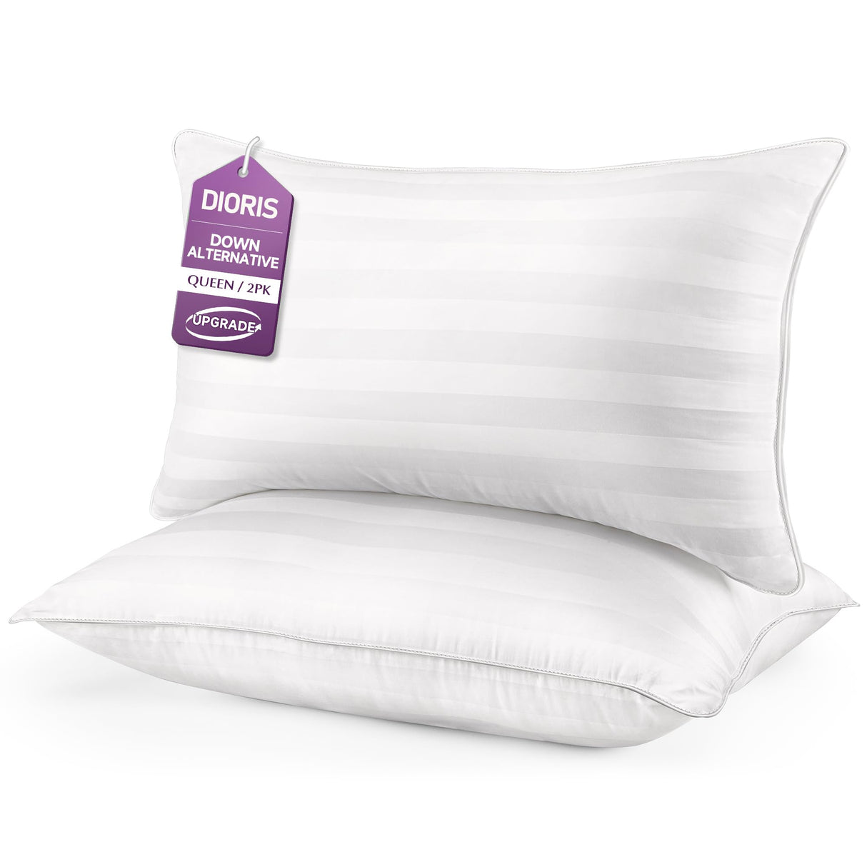 Queen Size Bed Pillow for Sleeping - Supportive Down Alternative Hotel Quality Fluffy