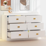 Dresser for Bedroom with 6 Drawers, Wide Chest of Drawers with Changing Table Top