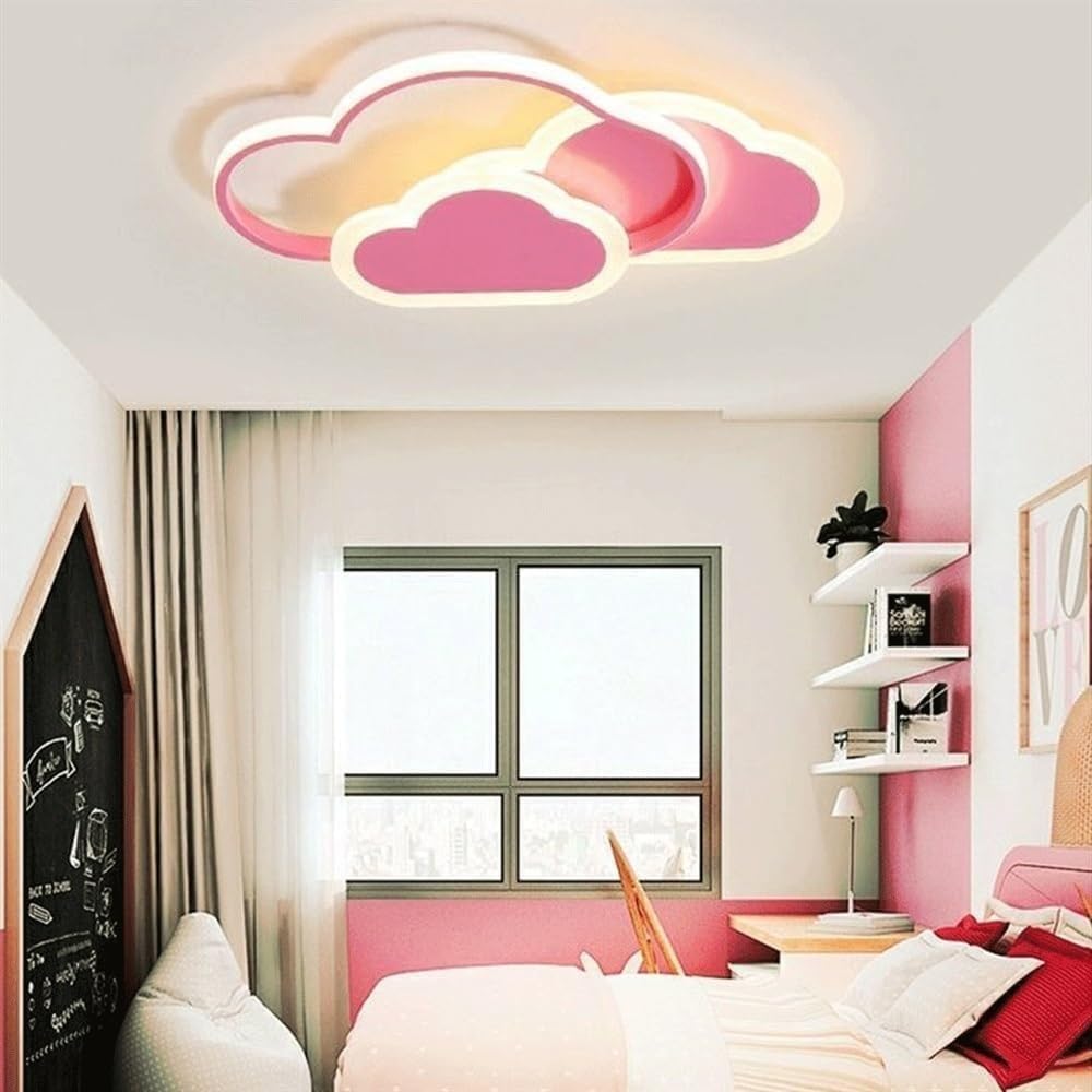 Cloud Ceiling Light with Remote Control - Dimmable LED Fixture for Kids Room