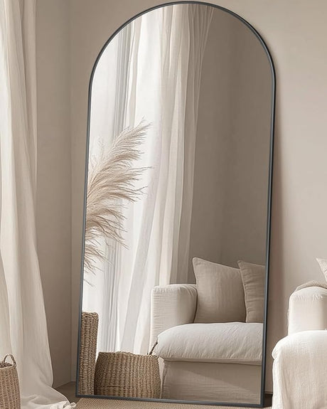 Length Mirror,76"x34" Arched Full Body Mirror,Floor Mirror with Stand,Body Mirror Standing Hanging Leaning Against Wall,Aluminum Frame Large Mirror for Bedroom Cloakroom,Living Room,Gold