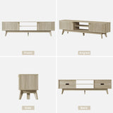 70" TV Stand Entertainment Center with Storage Cabinets