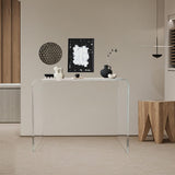 Acrylic Console Table, 37.5” D x 15.25” W x 29.25” H Modern Entryway Table for Hallway