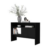 Black Console Table with Hidden Storage