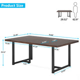 70.86" Dining Table for 6, Wood Kitchen Table for Dining Room, Industrial Rectangular