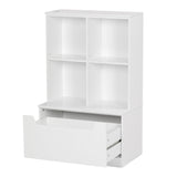 Kids Bookshelf and Toy Storage Organizer, Toddlers Bookcase with Cubbies, Adjustable