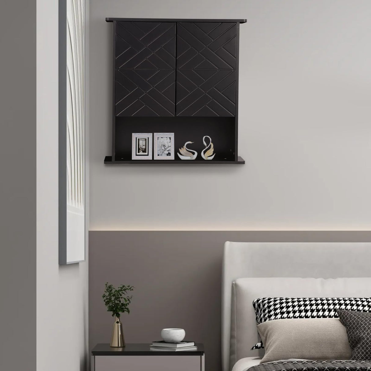 Bathroom Cabinet Wall Mounted, Black Bathroom Medicine Cabinet