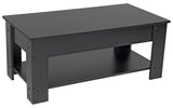 Lift Top Coffee Table with Hidden Compartment and Storage Shelf, 19"D x 37.5"W x 22"H