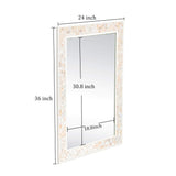 24 x 36Inch Rectangle Wall Mirror, Natural Shell Framed Rectangular Mirror