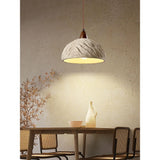 Wabi Sabi Concrete Pendant Light 10.8" Grey Textured Lampshade