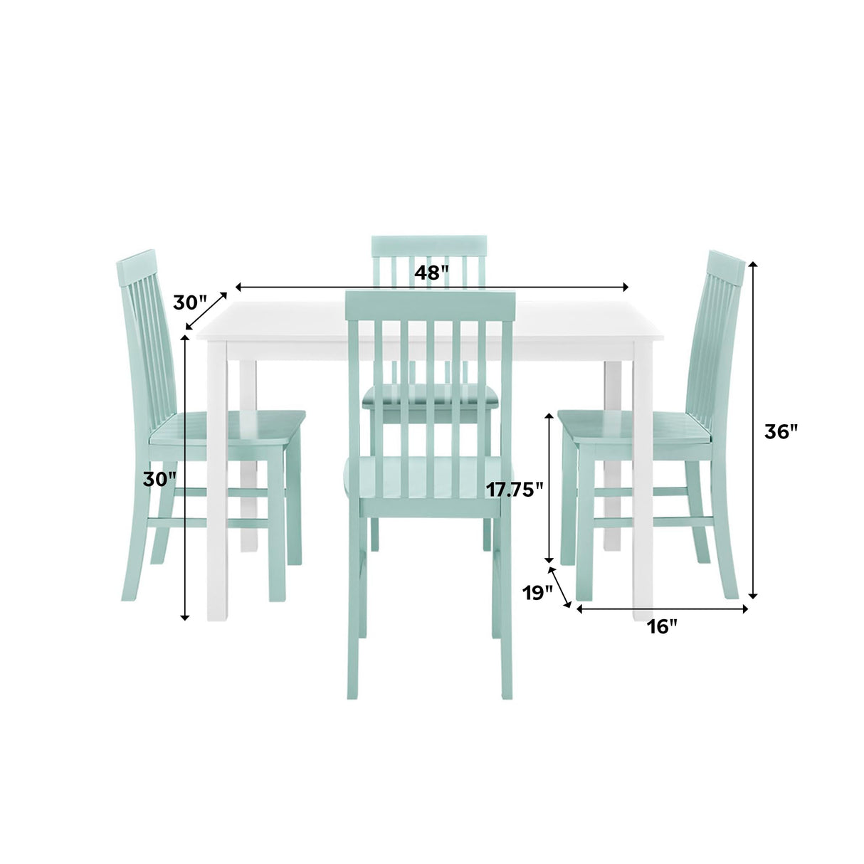 4 Person Modern Farmhouse Wood Small Dining Table Dining Room Kitchen Table Set 4