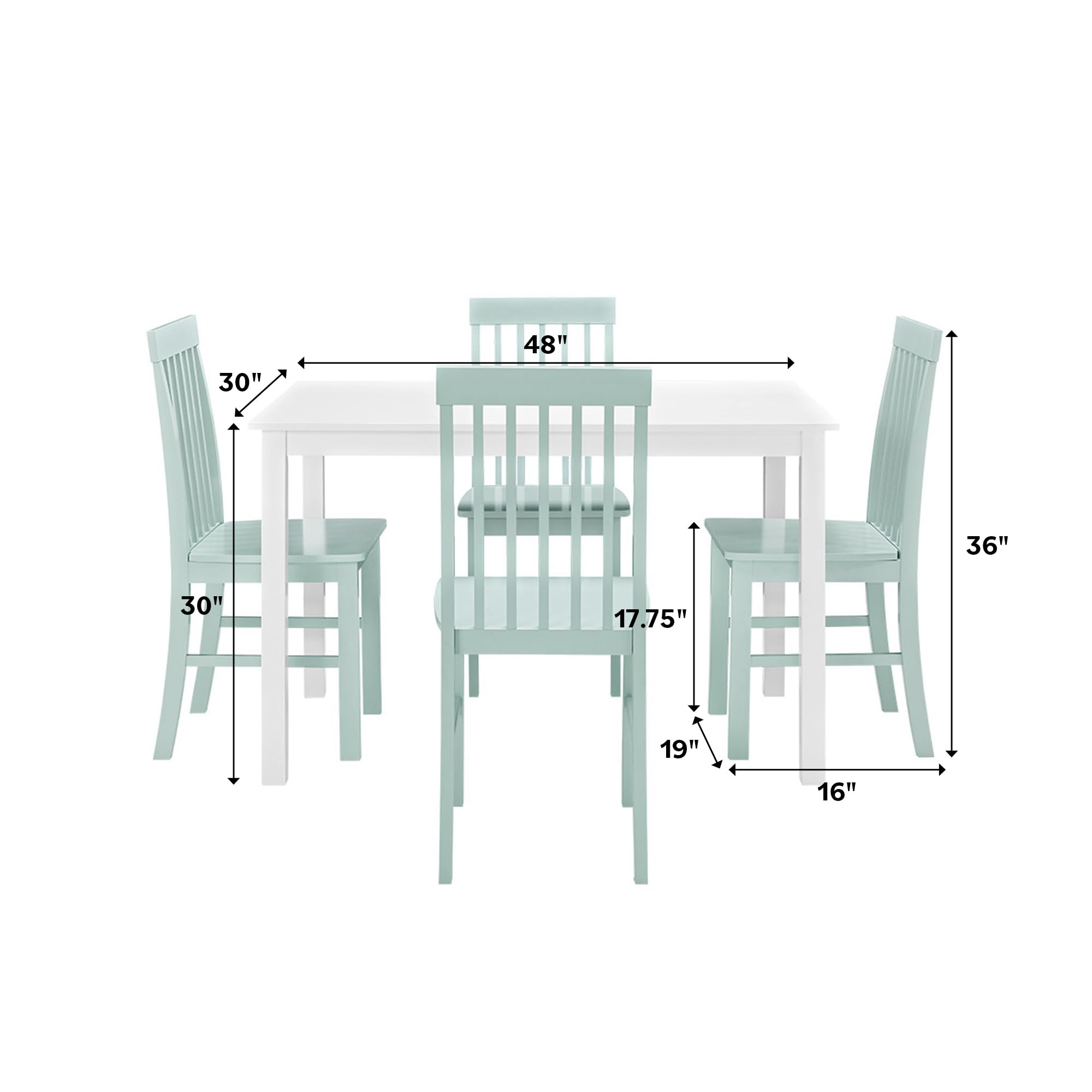 4 Person Modern Farmhouse Wood Small Dining Table Dining Room Kitchen Table Set 4