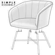 Accent Chair, Modern Velvet Living Room Chair with Mental Legs and Soft
