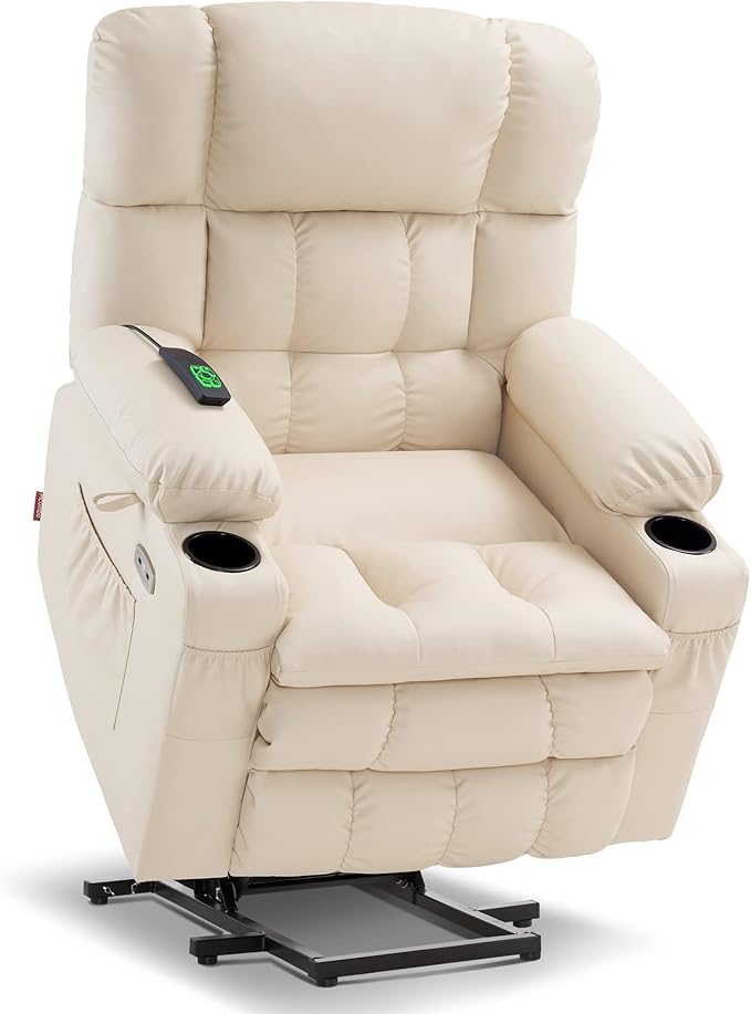 Power Lift Recliner Chair with Massage and Heat for Elderly, Infinite Position, USB Ports,