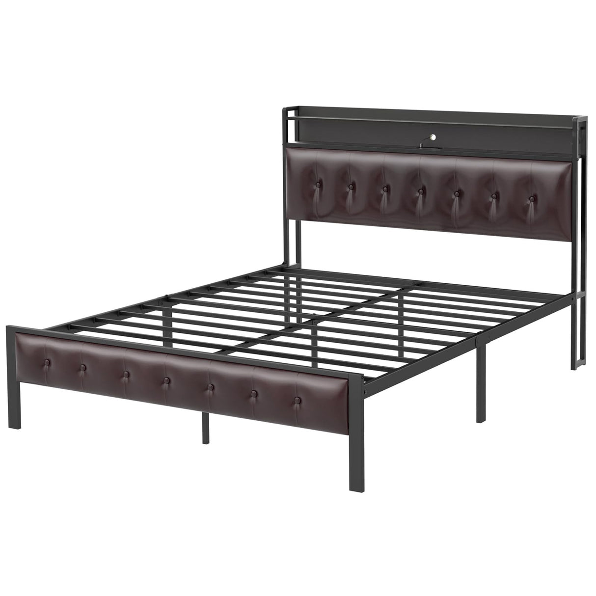 Bed Frame Queen Size with Storage Headboard Platform Bed Frame