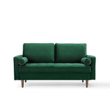 Modway Valour Performance Velvet Loveseat, Green Valour Performance Velvet Loveseat