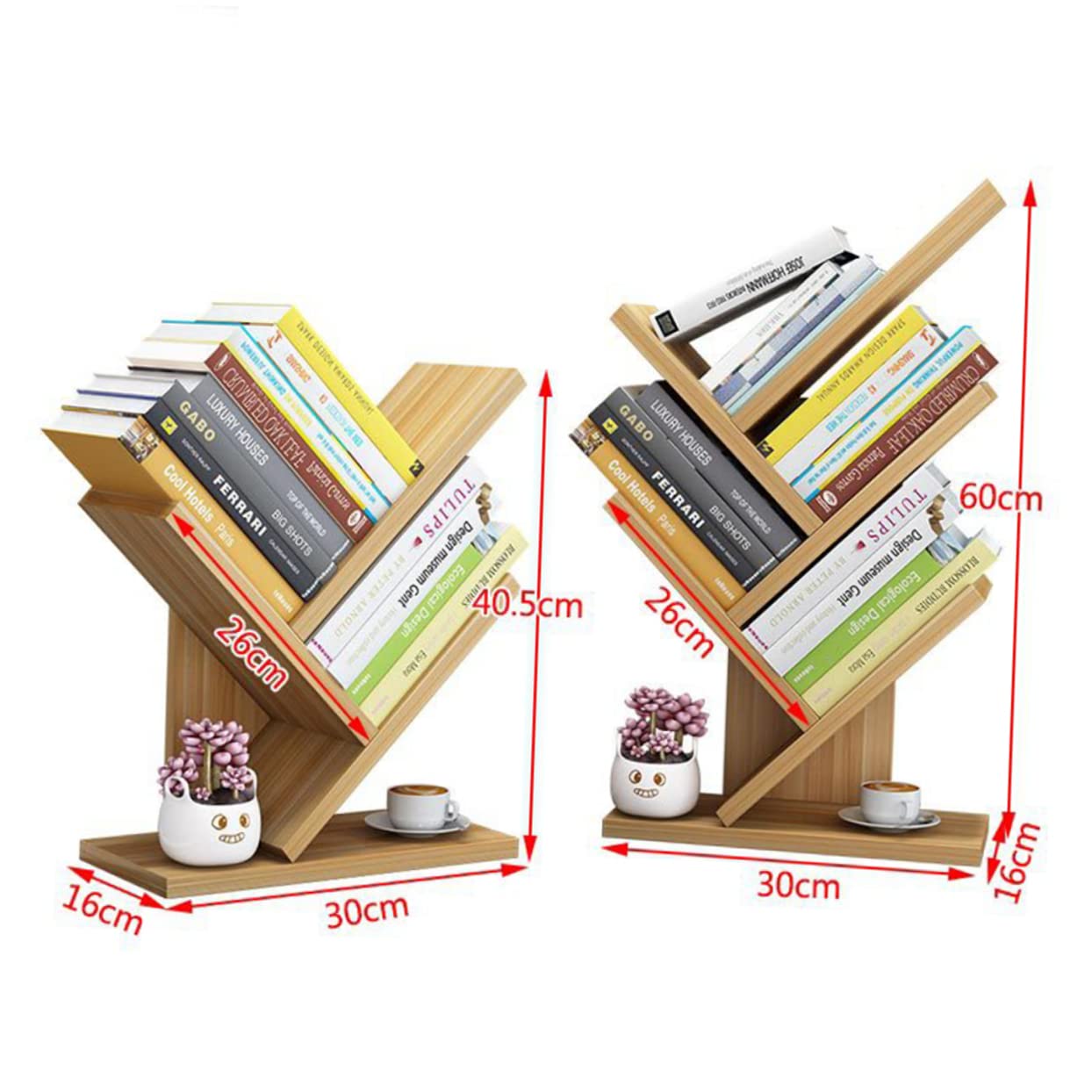 LIFKOME 3 Wooden Bookshelf Desktop Bookcase Wood Storage Shelves Wooden Book Shelf Tabletop Bookshelf Wooden Book Shelves Wooden Bookcase Book Storage Rack Bookstore Student Bamboo Simple