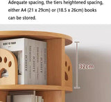 Bookshelf Tower, Round Rotating Bookcase, Revolving Bookcase for Kid and Adults