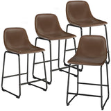 TOPRTV Bar Stools Set of 4, Counter Height Barstools with Soft Back and Metal Legs