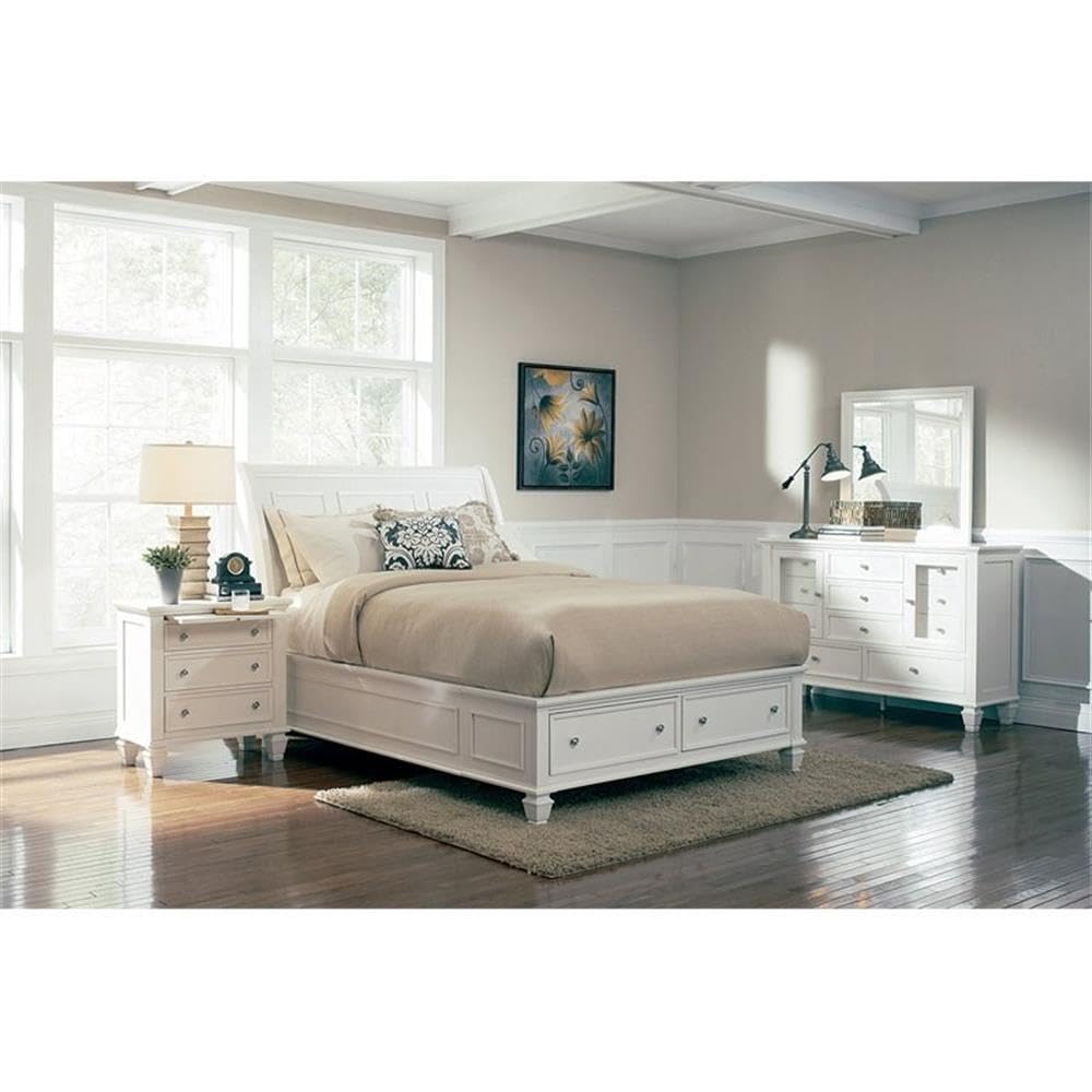 r Sandy Beach Queen Bed 4-Piece Set, Cream White