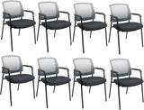 Office Reception Guest Chair Mesh Back Stacking with Ergonomic Lumbar Support