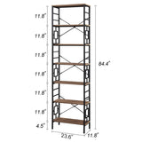 Tall Bookshelf, Industrial 7-Tier Bookshelf with Unique Design,