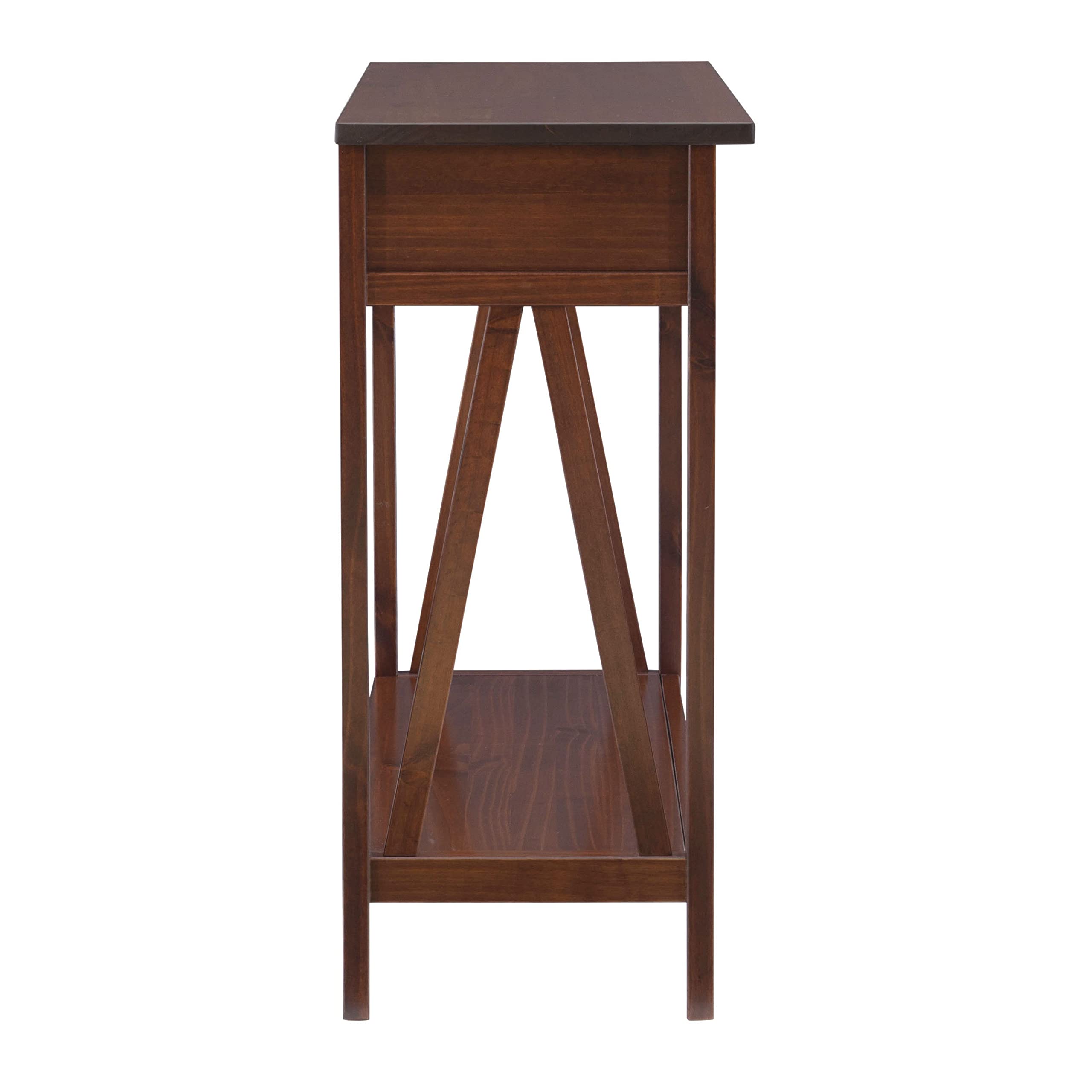 Home Dcor Console Table, 42.01"w x 13.98"d x 30.71"h, Antique Tobacco