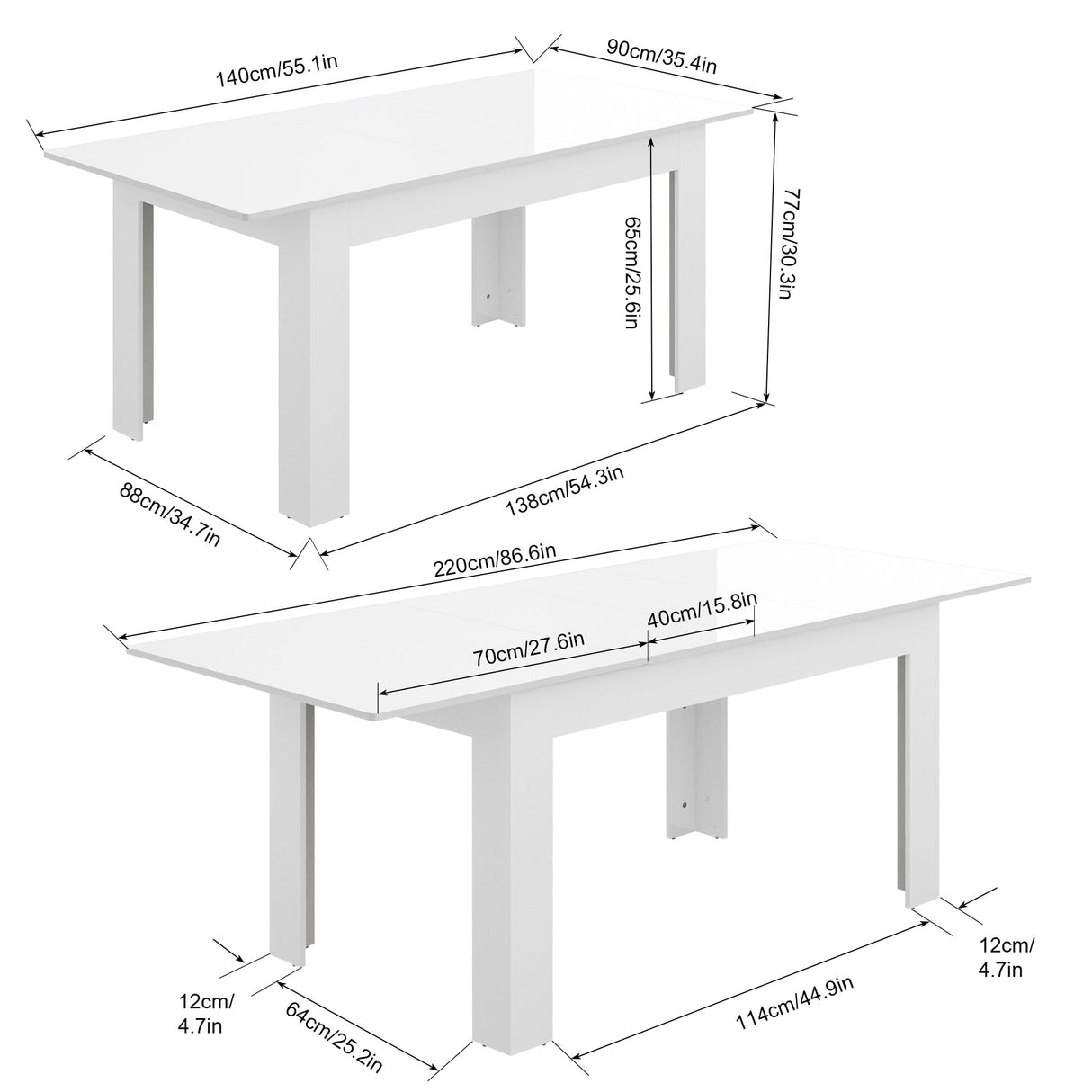 Dining Table for 6-10 Person, Wooden Dining Room Table