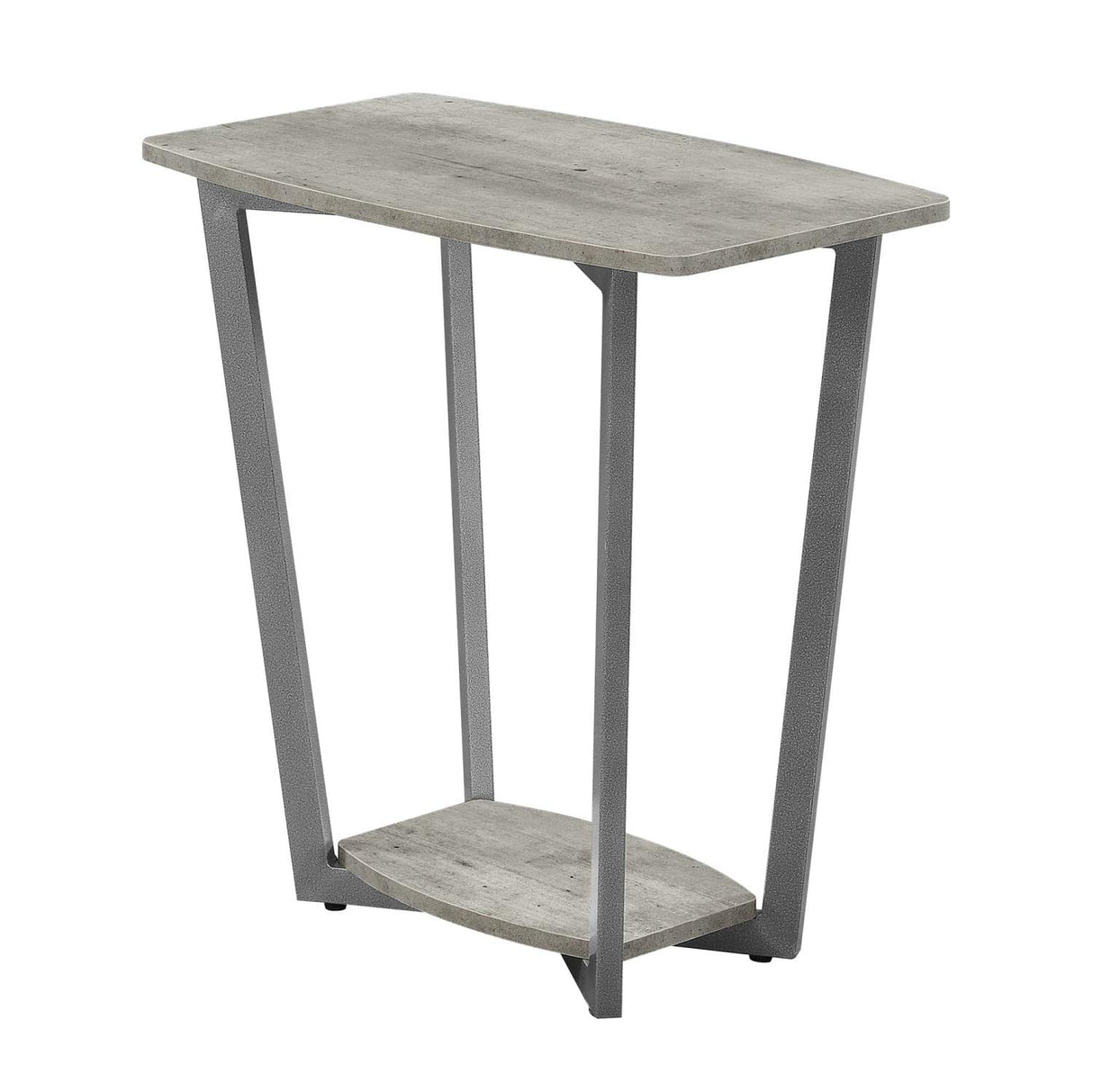 Graystone End Table with Shelf, Faux Birch/Slate Gray