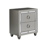 (1621 Night Stand Riley Nightstand, Silver