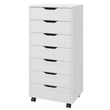 5/7 Drawer Chest, Wooden Tall Dresser Storage Dresser Cabinet with Wheels