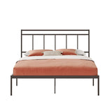 Sauder Cannery Bridge Queen Platform Bed with Headboard, Bronze Finish
