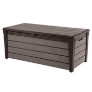 Outdoor Storage Deck Box, for Patio, Backyard & Garden, Brushwood, 120 Gal, Brown