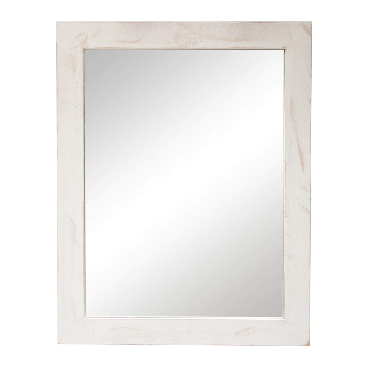 Farmhouse Bathroom Vanity Mirror, 24" x 31", Whitewash