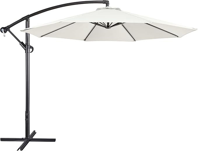 10FT Patio Offset Umbrella - Cantilever Hanging Outdoor Umbrellas w/UV Protection