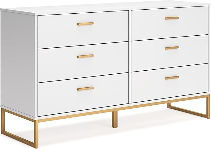 Design by Ashley Socalle 6 Drawer 59" Dresser, Beige