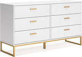 Design by Ashley Socalle 6 Drawer 59" Dresser, Beige