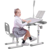 Desk and Chair Set Kids Art Desk Drafting Table Desk Set with Adjustable Height, 40