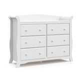 Storkcraft Avalon 6 Drawer Double Dresser (White) – Dresser for Kids Bedroom, Nursery Dresser Organizer, Chest of Drawers for Bedroom with 6 Drawers, Classic Design for Children’s Bedroom