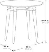 Brooklyn Modern Round End Table, White Top with Brushed Nickel