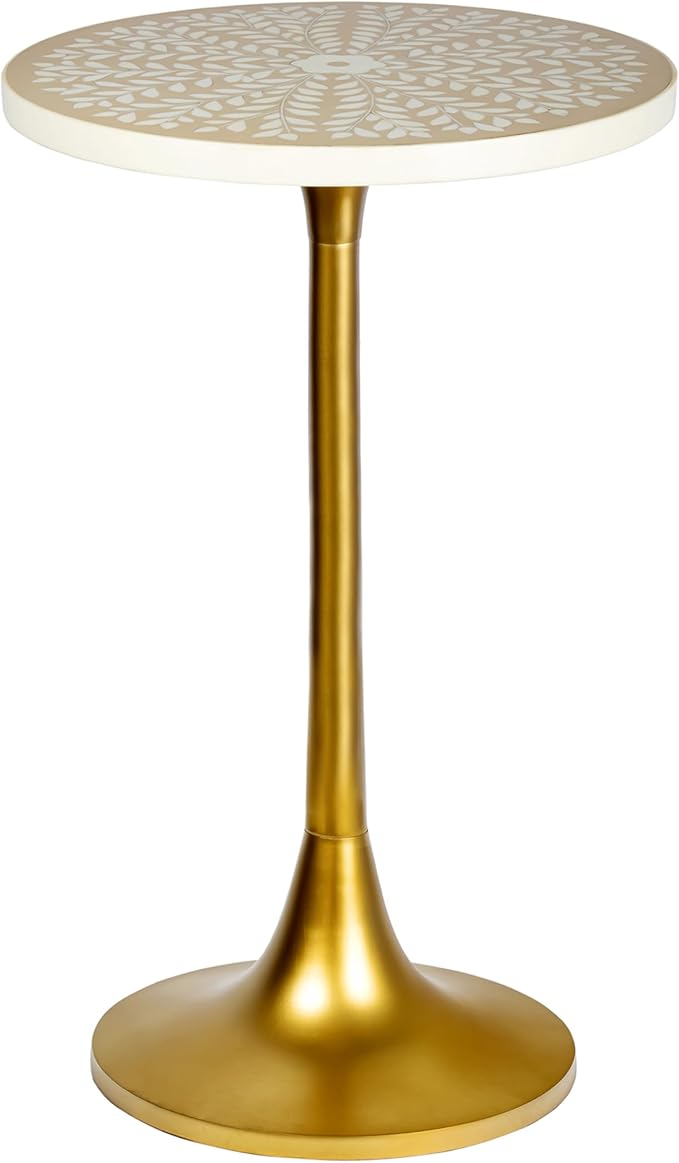 END1007A Nysha 25" Modern Bohemian Metal/Resin Inlay Top End Tablz