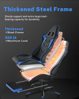 Gaming Chair with Footrest - Ergonomic High Back Reclining Computer Chair