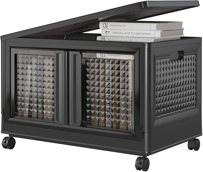 320Qt Storage Bins with Lids, 80Gal Plastic Stackable Collapsible Storage Bins