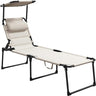 Outsunny Outdoor Lounge Chair, Adjustable Backrest Folding Chaise Lounge