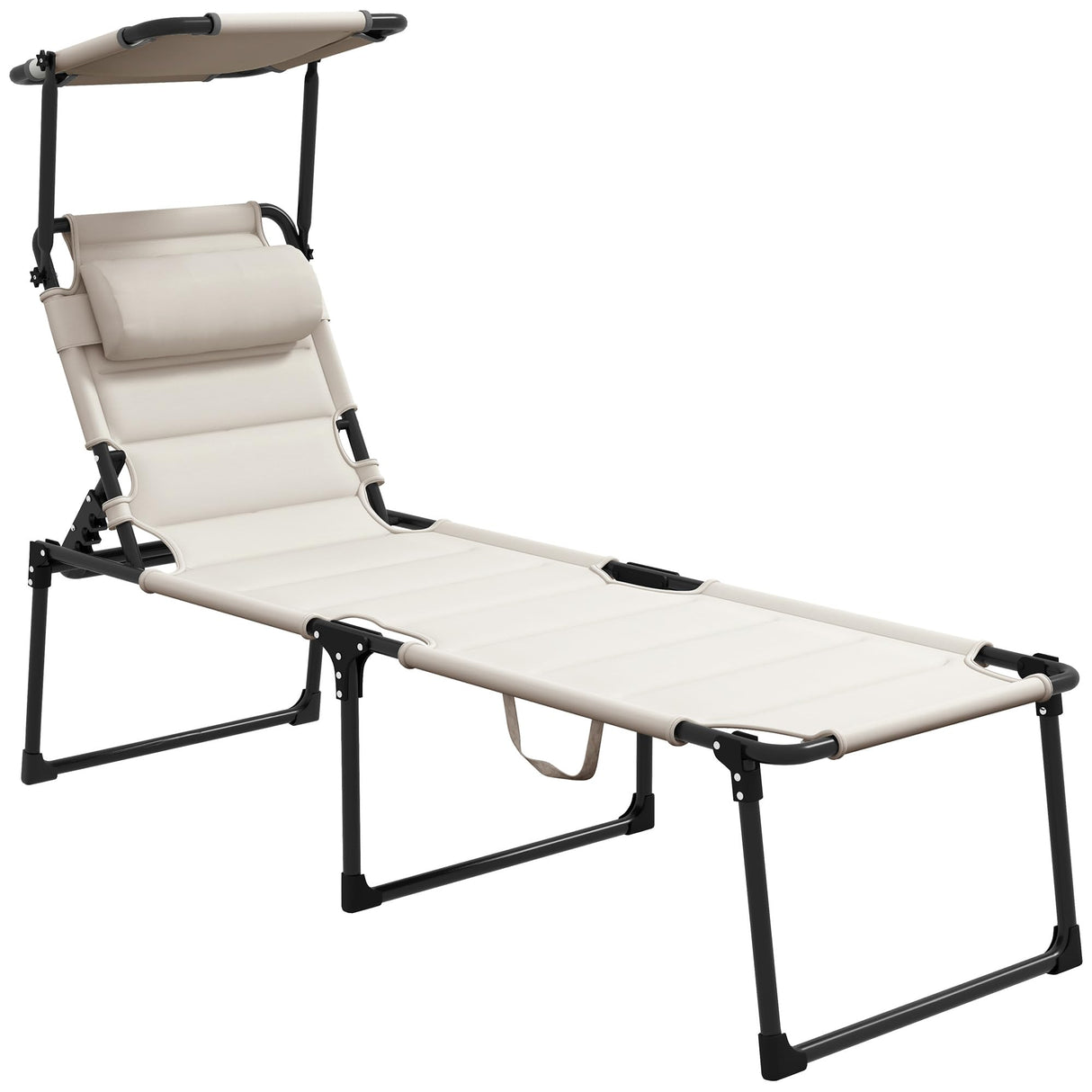 Outsunny Outdoor Lounge Chair, Adjustable Backrest Folding Chaise Lounge