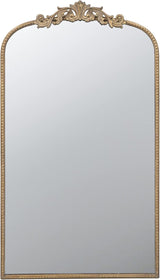 Kea 42 Inch Large Wall Mirror, Curved Metal Frame, Baroque Design,