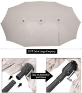 15x9ft Double-Sided Patio Umbrella Outdoor Market Umbrella Large Umbrella