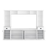 4-Piece Entertainment Center Wall Unit with Bridge for TVs up to 75", Large TV Stand