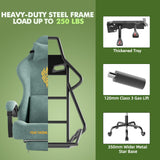 Velvet Gaming Chair with Footrest - Ergonomic High Back Computer Chair with Massage Lumbar Support