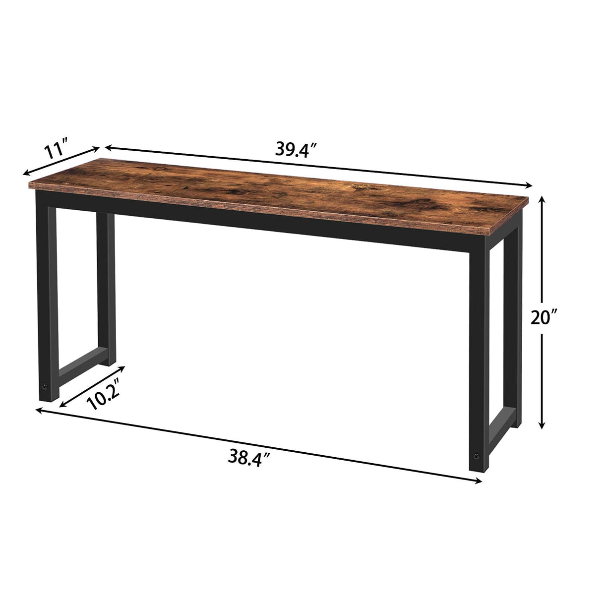 Dining Bench, Industrial Style Indoor Benches, Durable Metal Frame